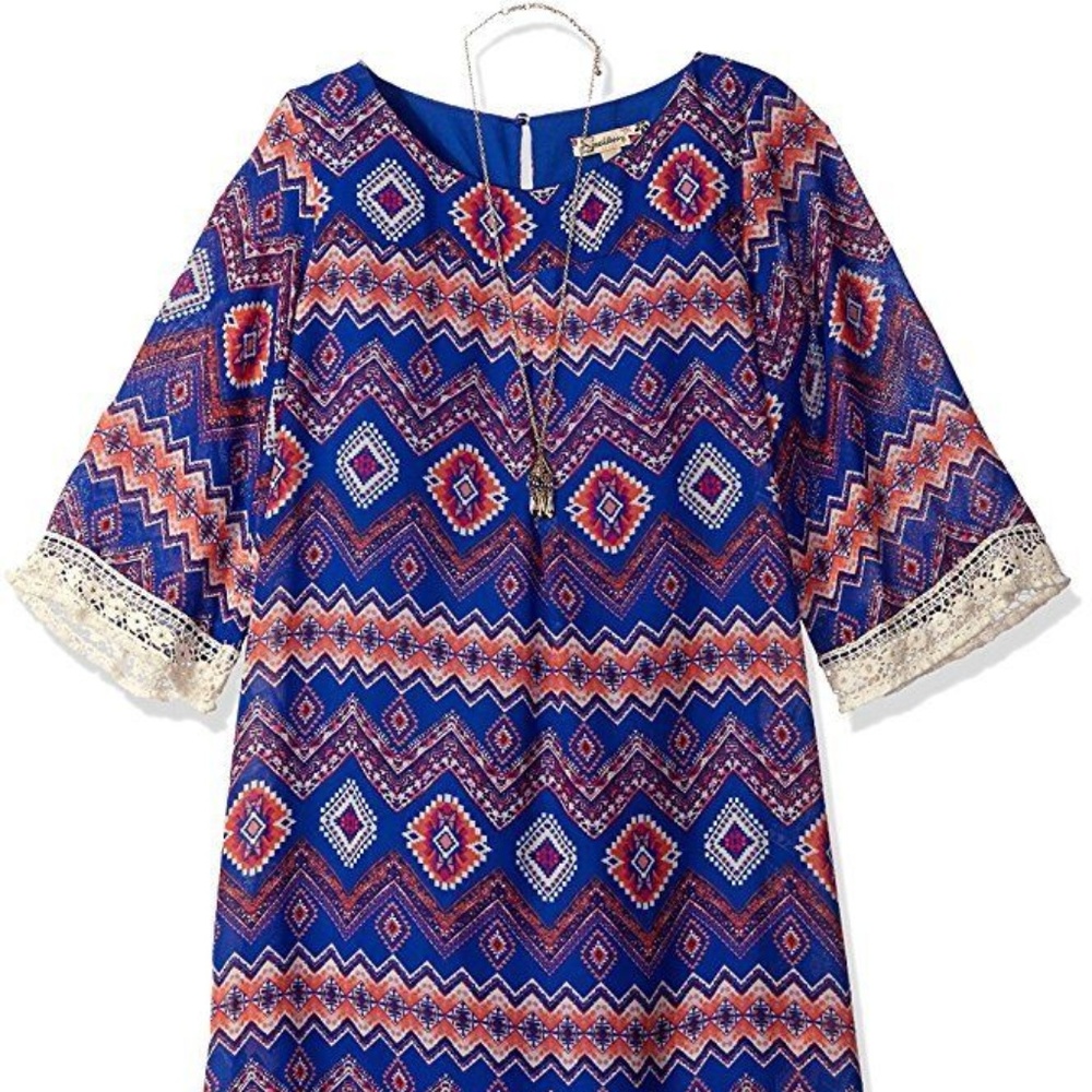 Speechless Boho Tribal Lace‎ Shift Dress & Necklace - Picture 2 of 7